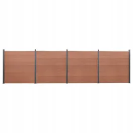 vidaxl-zestaw-paneli-ogrodzeniowych-brazowy-699x186-cm-wpc