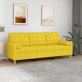 vidaxl-3-osobowa-sofa-z-poduszkami-zolta-180-cm-tkanina