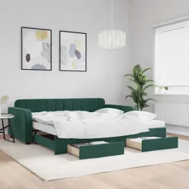 vidaxl-sofa-rozsuwana-z-szufladami-ciemnozielona-100x200-cm-aksamit