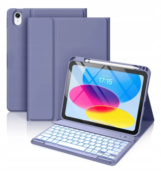 Etui z klawiaturą RGB do Apple iPad 11 2025/10 2022 Bluetooth mocna obudowa