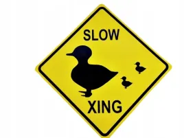 amerykanska-dekoracyjna-tablica-kaczka-slow-zolta