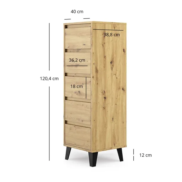 borg-komoda-5s-40-dab-artisan-szerokosc-mebla-40-cm