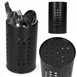 kubek-na-sztucce-organnizer-ociekacz-metalowy-czarny