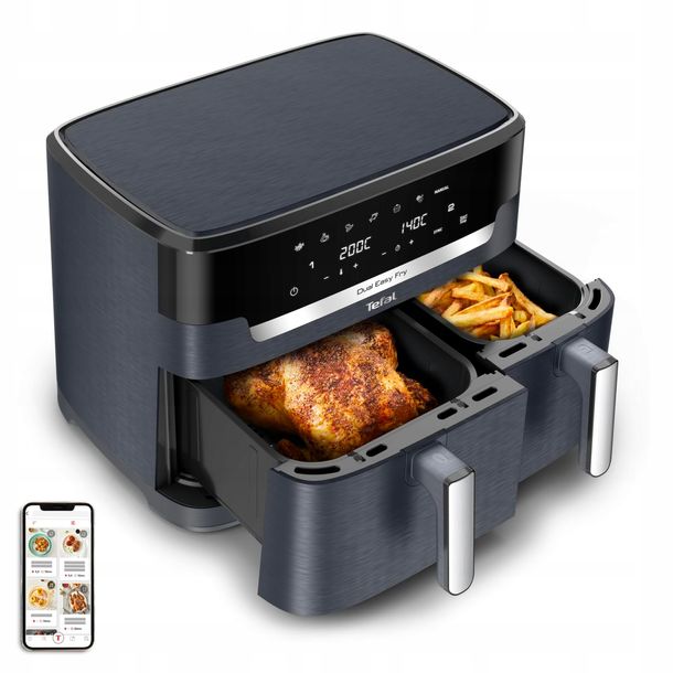 Frytkownica Beztłuszczowa TEFAL Dual Easy Fry EY942BE0 2700W Air Fryer 11L