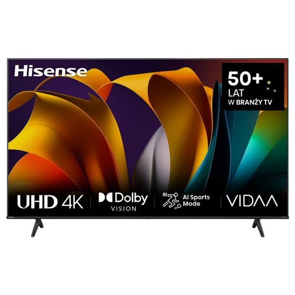 TELEWIZOR HISENSE 65A6N 65'' 4K HDMI 2.1 SMART TV USB WIFI BLUETOOTH CZARNY
