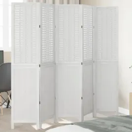 vidaxl-parawan-pokojowy-5-panelowy-bialy-lite-drewno-paulowni