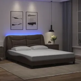 vidaxl-rama-lozka-z-led-brazowa-160x200-cm-sztuczna-skora
