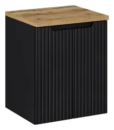 comad-nova-black-szafka-50-cm-wiszaca-z-blatem-dab-i-umywalka-nablatowa