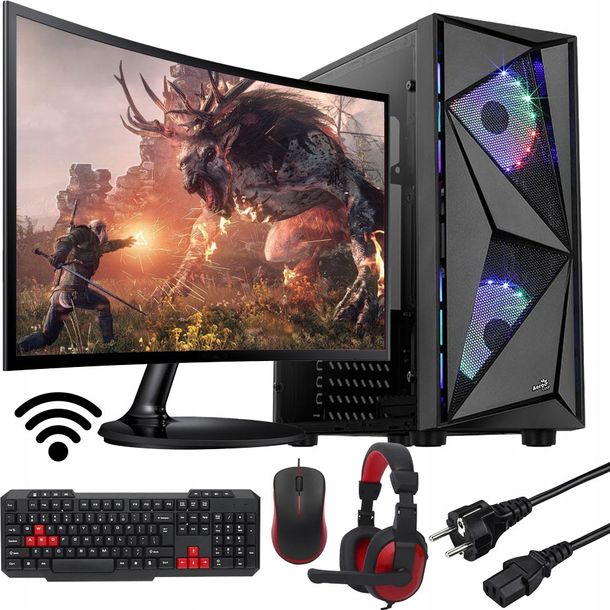 ZESTAW KOMPUTER MONITOR GAMINGOWY AMD RYZEN 7 32GB 1TB NVME VEGA 8 WIN 11