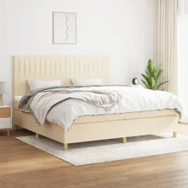 vidaxl-lozko-kontynentalne-z-materacem-kremowe-tkanina-200x200-cm