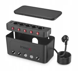 listwa-zasilajaca-organizer-na-przewody-5x-ac-4x-usb-ineox-lzo-1b-czarny