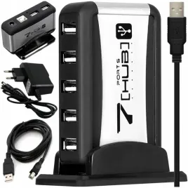 hub-usb-aktywny-7-portow-usb-rozdzielacz-rozgaleznik-7w1-ladowarka-zasilacz