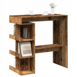 vidaxl-stolik-barowy-z-polkami-stare-drewno-100x48x1015-cm