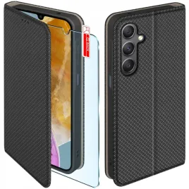 etui-z-klapka-do-samsung-galaxy-m15-5g-zamykane-czarne-futeral-szklo-9h