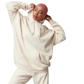 bluza-damska-adidas-oversize-hoodie-bezowa-kangurka-bawelniana