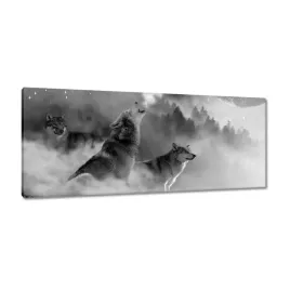 obrazy-100x40-wilk-wyjacy-do-ksiezyca