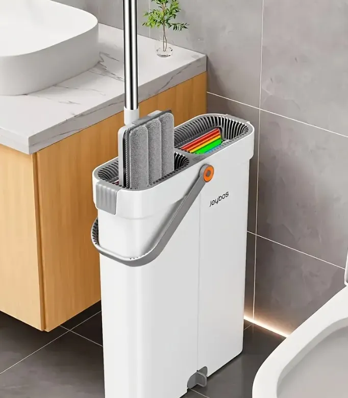 MOPです ZESTAW MOP PŁASKI JOYBOS 41CM WIADRO DWUKOMOROWE Z