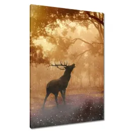 obrazy-70x100-jelen-w-lesie