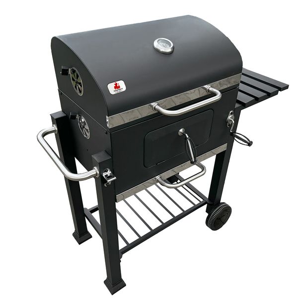 ﻿Duży Grill węglowy żeliwny ruszt 113,5x50x107 cm