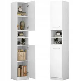 regal-szafka-biala-nowoczesna-stojaca-slupek-wysoki-loft-2-drzwi-180-cm