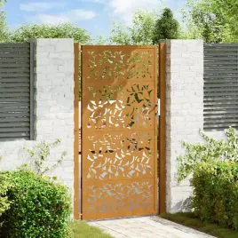 vidaxl-brama-ogrodowa-105x180-cm-stal-nierdzewna-wzor-liscia