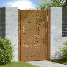 vidaxl-brama-ogrodowa-105x155-cm-stal-nierdzewna-wzor-plomienia