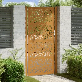 vidaxl-brama-ogrodowa-105x205-cm-stal-nierdzewna-wzor-liscia