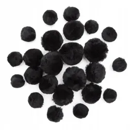 pompony-akrylowe-mix-czarne-24szt