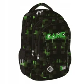 plecak-szkolny-3-komorowy-czarno-zielony-stright-green-game-mlodziezowy
