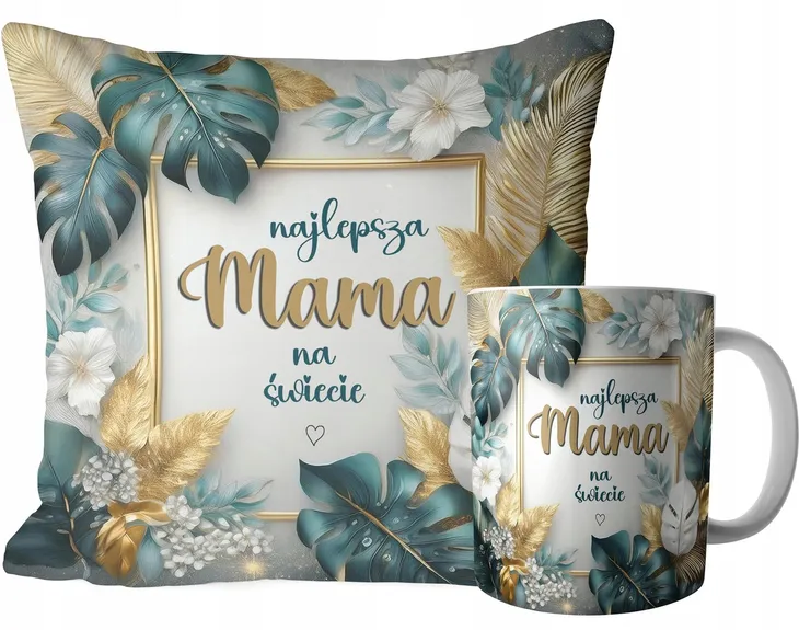 ZESTAW PODUSZKA + KUBEK NA DZIEŃ MATKI PREZENT DLA MAMY