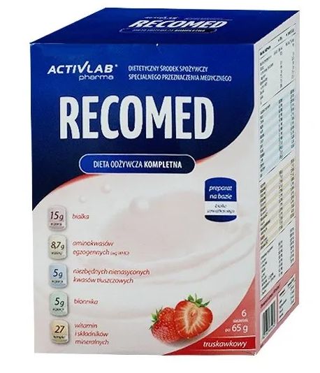 RecoMed, smak truskawkowy, proszek, 6 saszetek x 65g