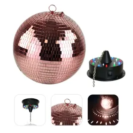 zestaw-kula-lustrzana-20-cm-rozowo-zlota-naped-z-diodami-led