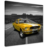 obrazy-40x40-oldtimer-zolty-ford-mustang