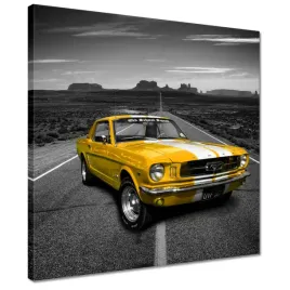 obrazy-40x40-oldtimer-zolty-ford-mustang