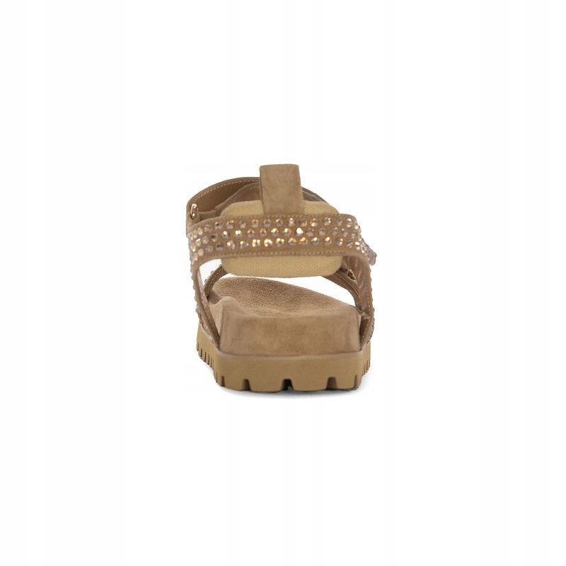 Alma En Pena Sandalo Con Zeppa Intrecciata E Strass - V240986 SAND - Tacco 9,5 Cm - Pelle Scamosciata - 3