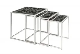 invicta-zestaw-stolikow-elements-3-czarne-szklo-imitacja-marmuru