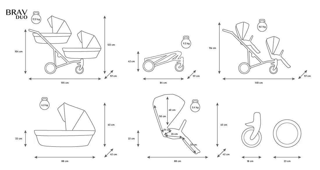 kunert-brav-duo-wozek-blizniaczy-4w1-05-mint-or-bazy-isofix-foteliki-cosmo