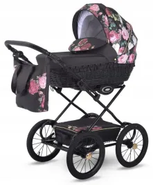 wozek-dzieciecy-czarny-w-kwiaty-2w1-retro-garden-lonex-gondola-fotelik