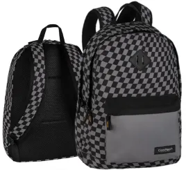 plecak-coolpack-mlodziezowy-czarno-szary-szachownica-dwukomorowy