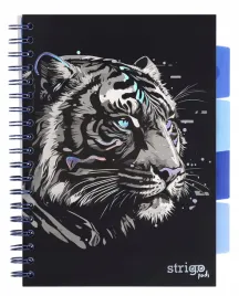 kolonotatnik-strigo-pads-animals-tygrys-b5-kratka-czarny-100-kartek