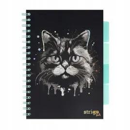 kolonotatnik-strigo-pads-animals-kot-b5-kratka-czarny-100-kartek