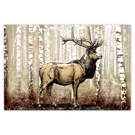 plakaty-200x135-jelen-w-lesie-brzozy