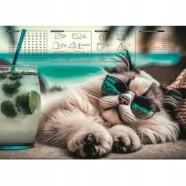 mata-na-biurko-z-nadrukiem-chillout-cat