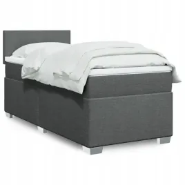 vidaxl-lozko-kontynentalne-z-materacem-ciemnoszara-tkanina-90x190-cm