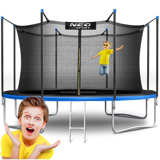 Фото - Батут Neo-Sport ﻿Trampolina ogrodowa dla dzieci z siatką wewnętrzną 404cm Neosport 13ft 