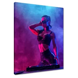obrazy-40x50-djka-kobieta-dj-dym-para