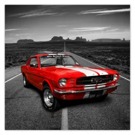 plakaty-70x70-czerwony-ford-mustang