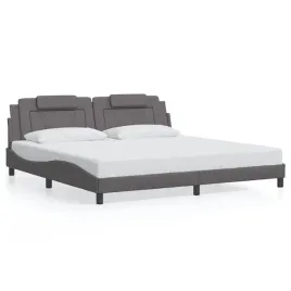 vidaxlandnbsprama-lozka-z-zaglowkiem-szara-200x200-cm-sztuczna-skora