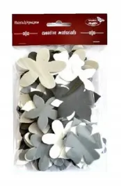 kwiatki-czarno-szaro-biale-60szt