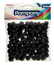 pompony-czarne-10mm-100szt